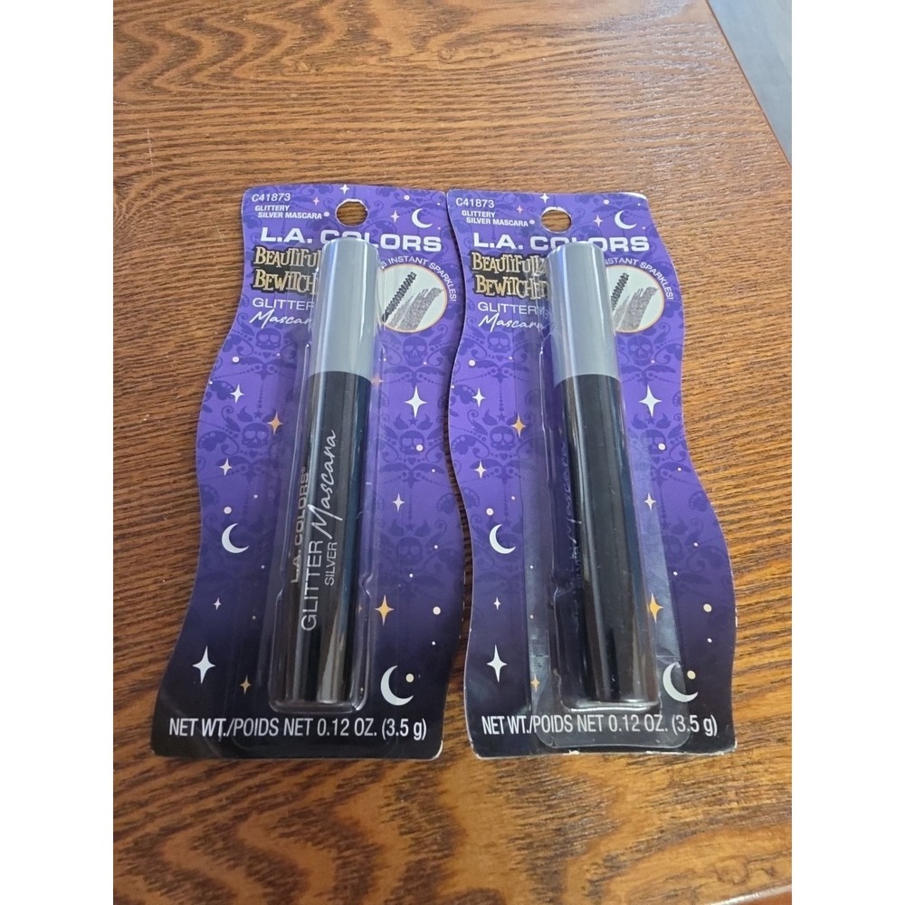 2X L.A. Colors Beautifully‎ Bewitched Glittery Sparkling Silver Mascara C41873
